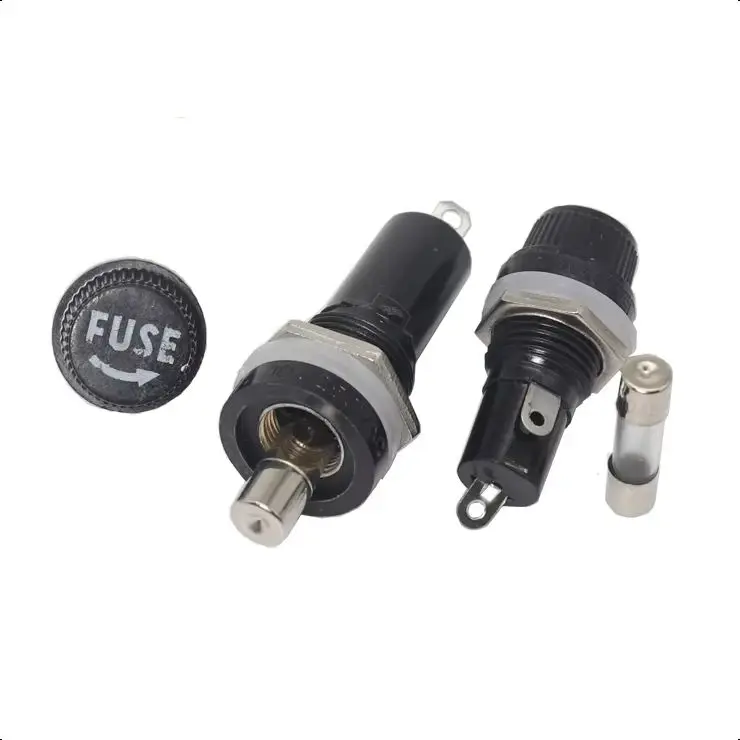 【5PCS】5x20mm 6x30mm Glass Fuse Insurance Tube Socket Fuse Holder For Insurance Panel Mount Fuse Holder