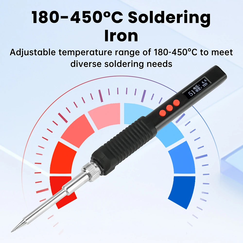 Fer à souder Portable intelligent T12, Mini Kit de fer à souder OLED PD65W, charge rapide, alimentation double Interface type-c + DC5521