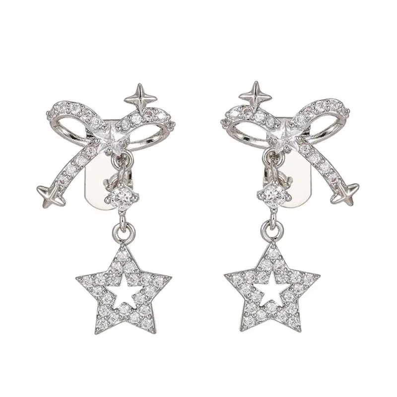 Fashionable Star Bowknot Charm Alloy Earbud Decorative Piece For FreeClip 1 2 Earphone with Easy Installation Function D2RC