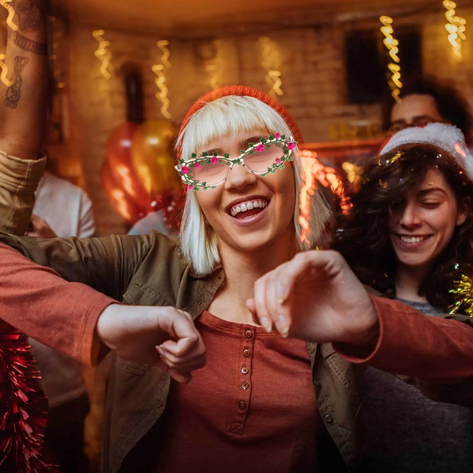 

Round Flower Sunglasses Cute Floral Eyewear For Women Kids Uv Protection Retro Daisy Shades Beach Holiday Style