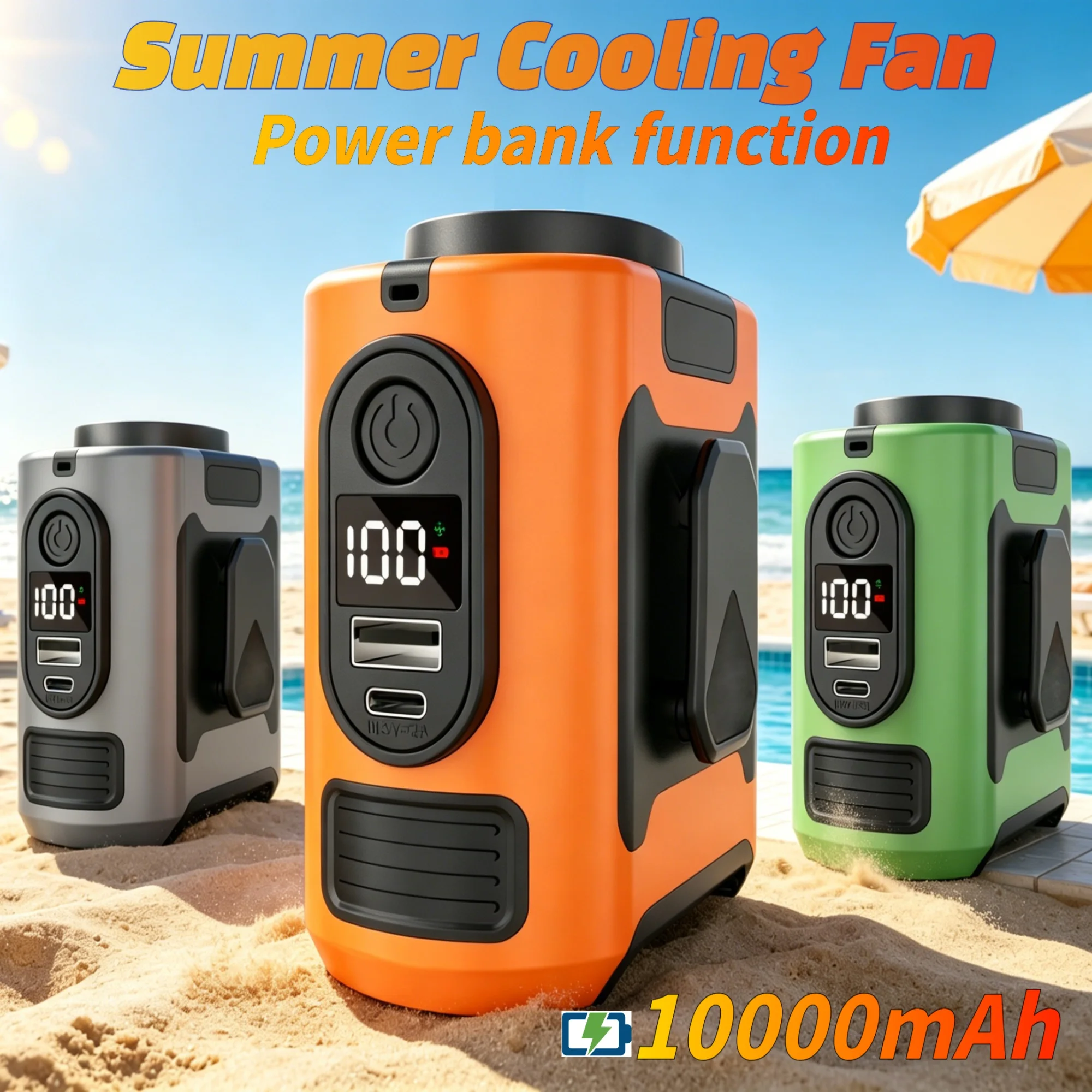 高出力-10000mah-ポータブルウエストクリップ扇風機-首掛け扇風機-モバイルバッテリー機能付き-アウトドア作業-工事現場-農作業-旅行-キャンプ-登山用-強力送風-3-段階風量調節-静音設計-軽量-長時間稼働-usb-充電式-熱中症対策-夏用冷却扇風機-男女兼用-携帯便利-耐久性抜群