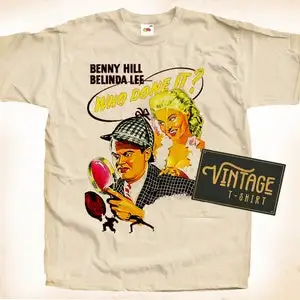 Benny Hill V1 T shirt Tee Natural Vintage Cotton Movie Poster All Sizes