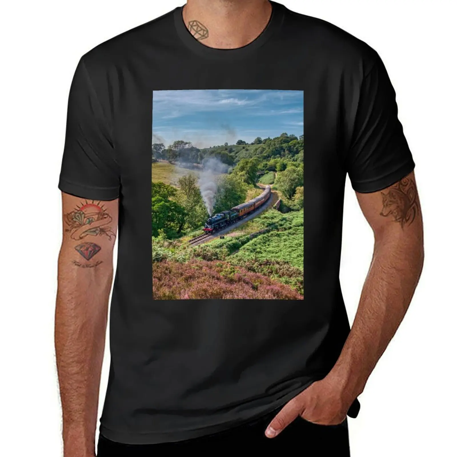 The North Yorkshire Moors Railway T-Shirt plain summer top men workout shirt