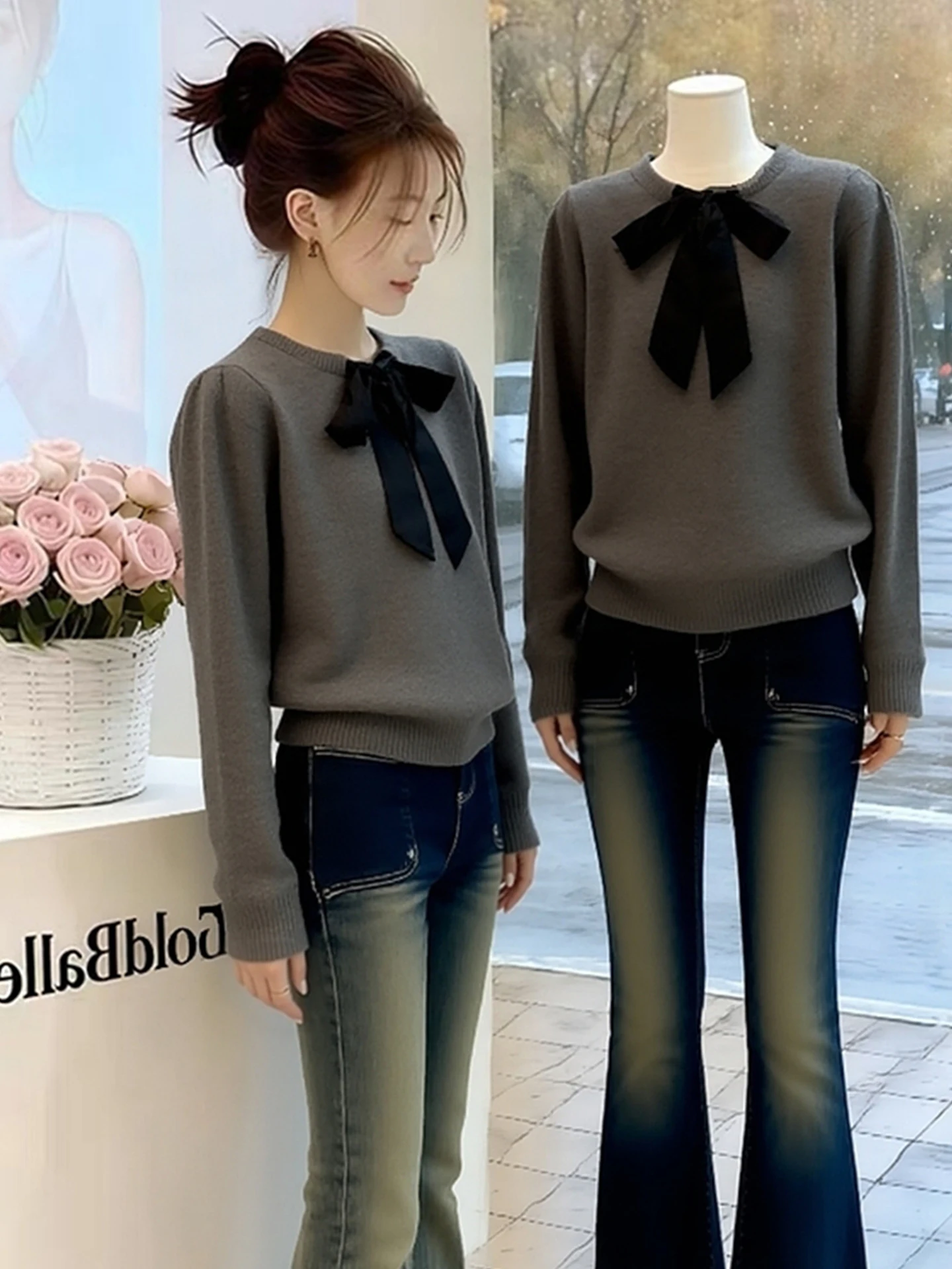 Faionable Camere Maglieria Lunga Sve Abbigliamento interno Nodo Base irt Sweet Sle Inverno 2025 Nuovo arrivo Top da donna