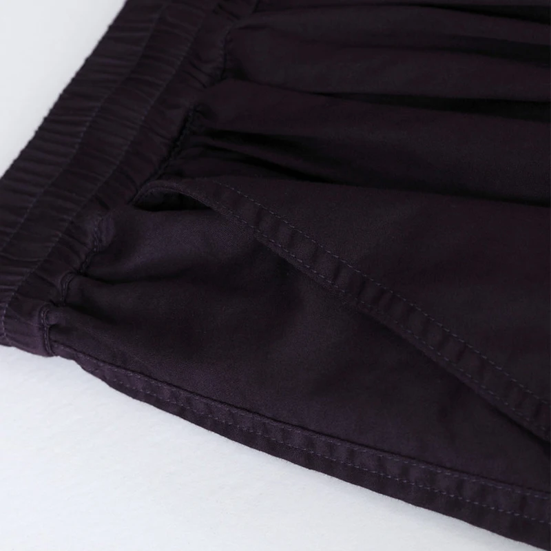 MOVEUP Minimalist Casual Straight Leg Pants 2026 Autumn New Pure Cotton Elastic Waist Commuting Trousers for Women 124120104