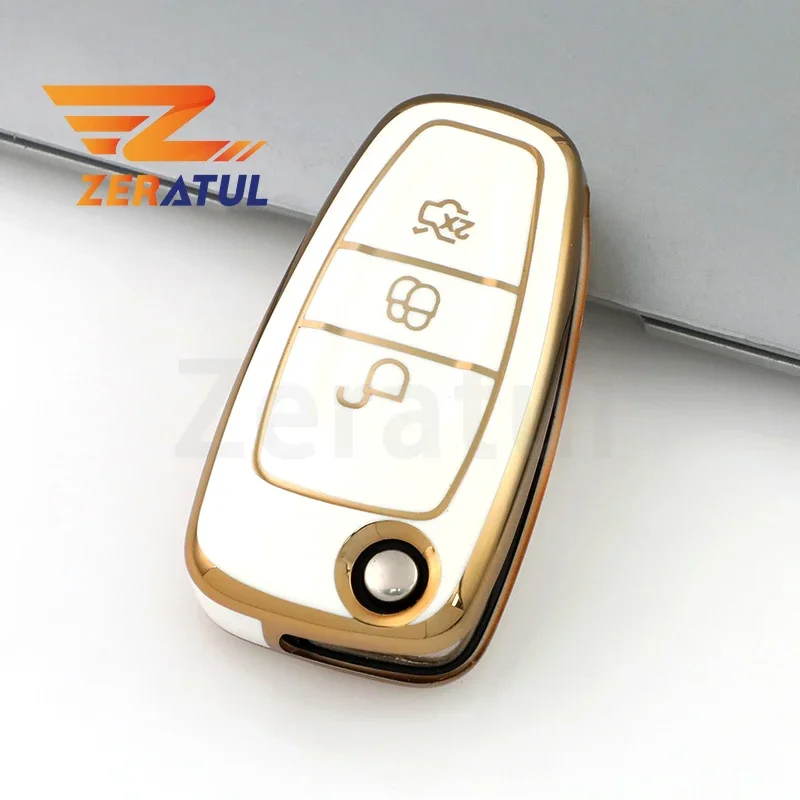 TPU Car Remote Key Case Cover For Ford Ranger C-Max S-Max Focus Galaxy Mondeo Transit Tourneo Custom Auto Key Holder Keyless