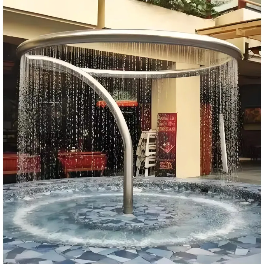 Modern outdoor stainless steel fountain for fashionable landscape decoration in 2026