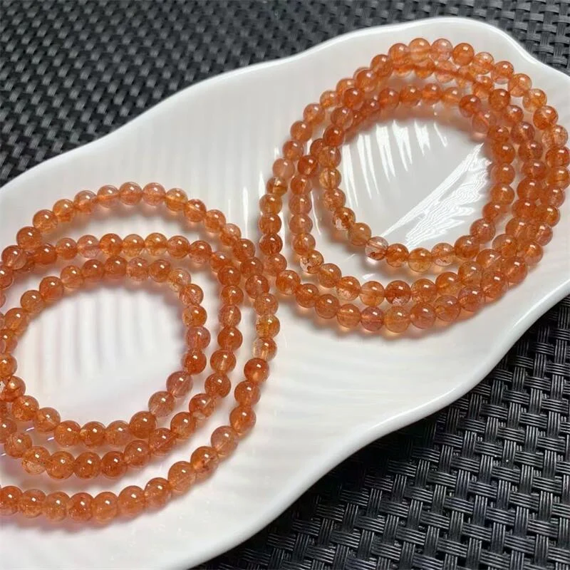 5.8MM Natural Orange Red Strawberry Quartz Bracelet Women Beautiful Crystal Energy Healing Fashion Gemstone Jewelry 1PCS