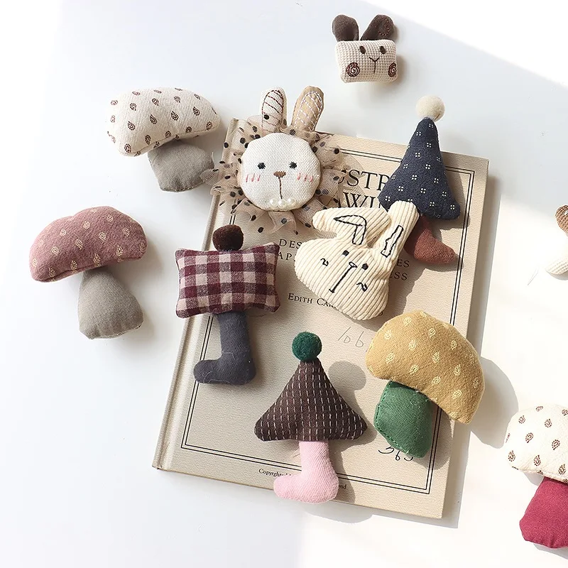 Set Bros dan Jepit Rambut Hewan Lucu dari Kain, Buatan Tangan, Beruang Anjing Gajah, Aksesoris Gaya Korea untuk Anak Perempuan dan Wanita