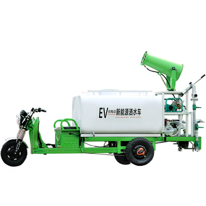 New energy construction site dust removal electric sprinkler small 3 wheel high pressure cleaning fog cannon truck