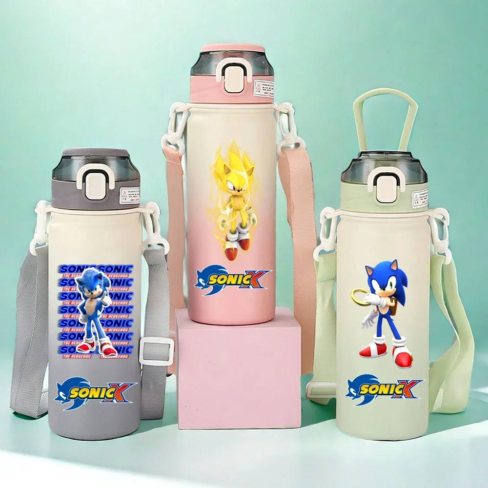 320ML/420ML Cartoon Sonic The Hedgehog Vacuum Insulated Bottle 304 Stainless Steel Water Cup Office Drinking Water Bottle