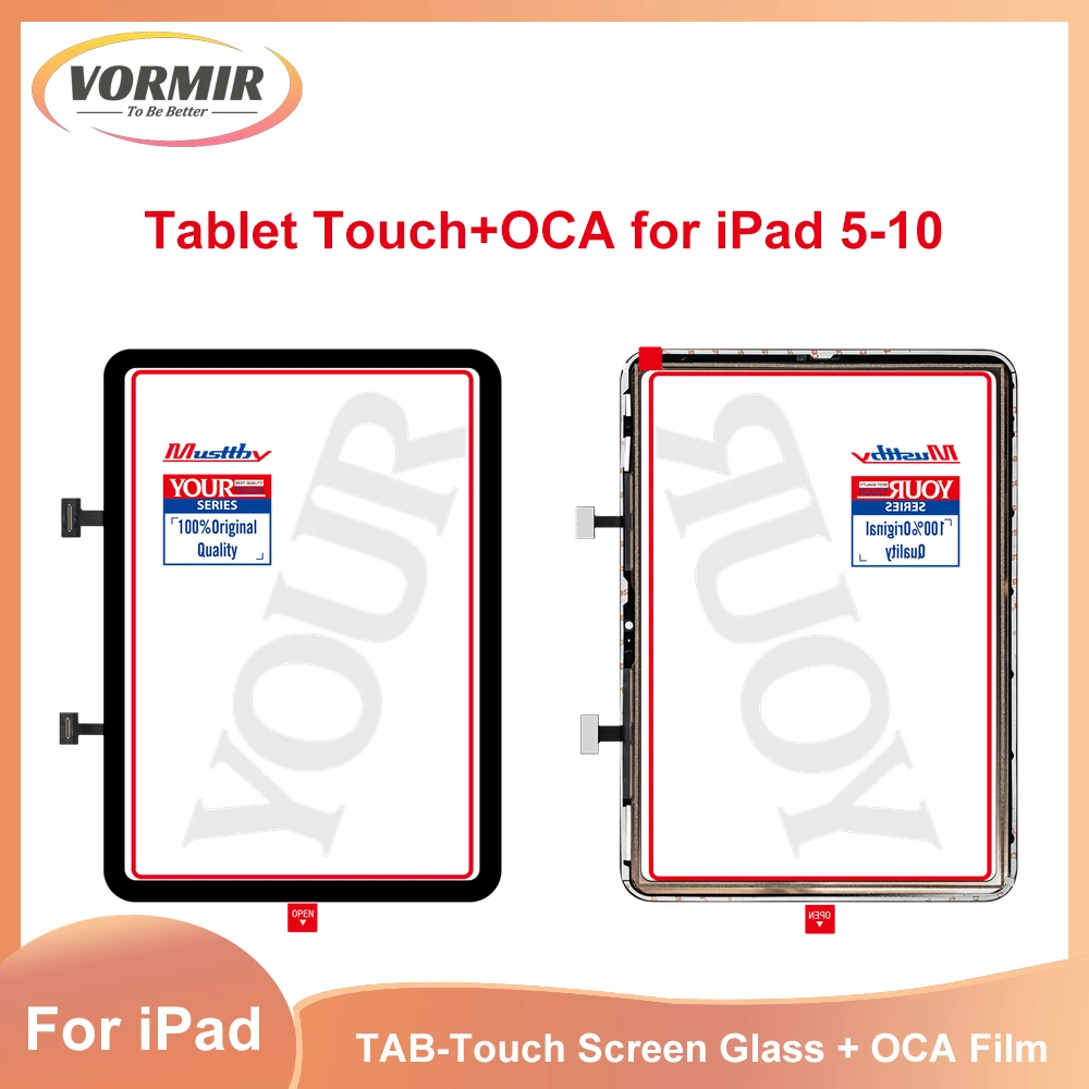 5pcs Tablet Glass Lens with OCA Film for iPad 8 9 10.2 Touch Screen Replacement LCD Repair Part for Tablet Digitizer Glass Panel