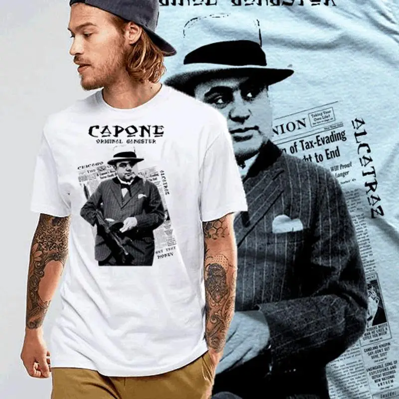 Camiseta de gángster Al Capone Hitman Mob Street Hustle mobster mafia camiseta blanca