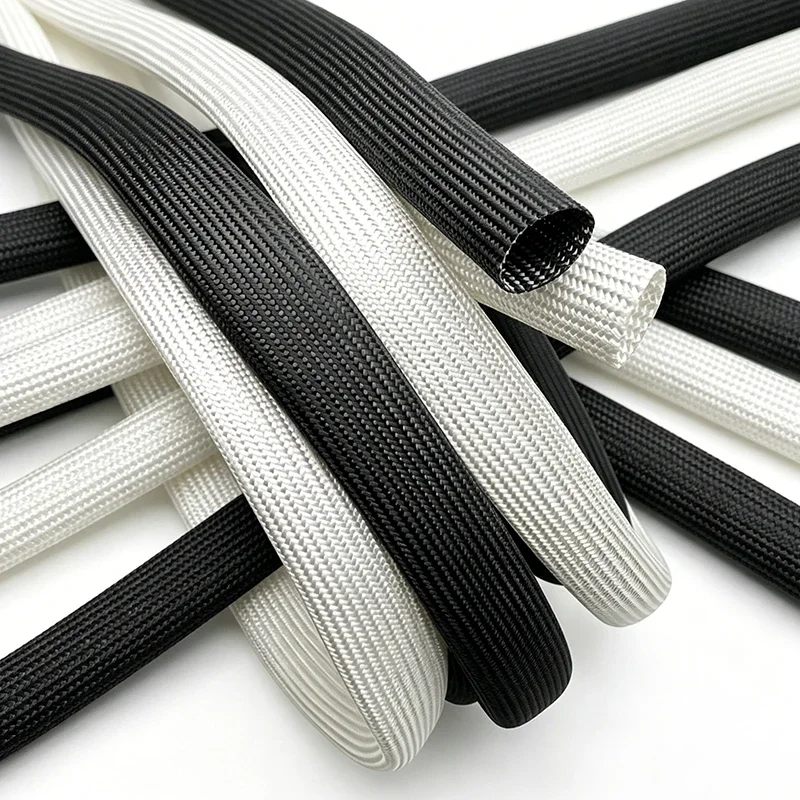 Braided Fiberglass Sleeving 0.5-30mm 600Deg.C Insulation High Temperature Heat Shield Chemical Resistant Wire Protection
