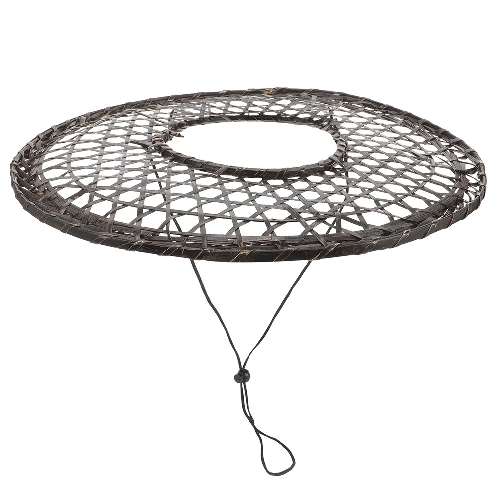 

Samurai Woven Bamboo Hat Chinese Rice Conical Straw Hat for Dance Theater Stage Performance Role-Playing Conical Cap