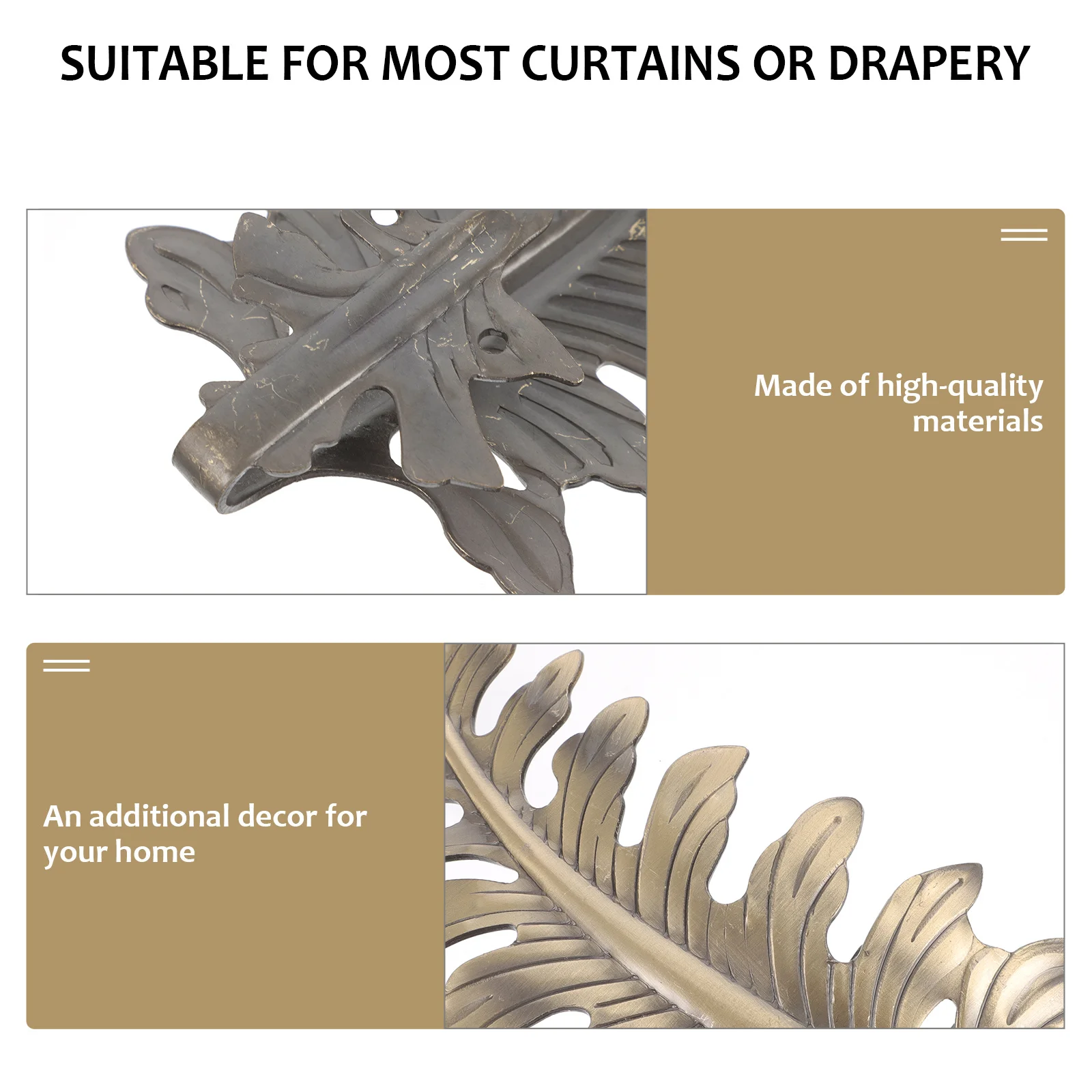 

Curtain Wall Hook Big Leaf Iron Holdback For Home Office Bedroom Living Room Balcony Drapery Decorative Hardware Accessory