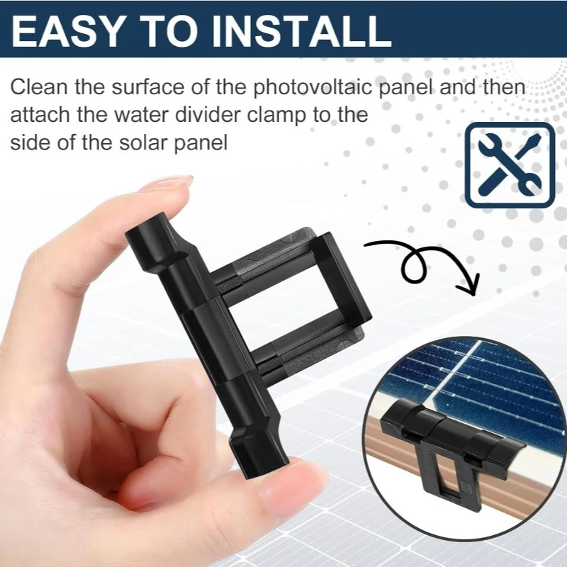30/2Pcs Solar Panel Drainage Clips Photovoltaic Modules Cleaning Water Drain Clips Auto Remove Stagnant Water Clamp 30-40mm