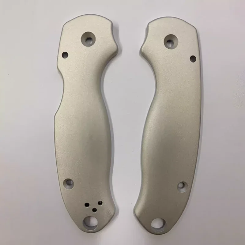 Imagem -06 - Sandblast Anodização Black Alloy Aluminium Grip Handle Escalas para Genuine Spyderco C223 Para3 Facas Paramilita3 Custom Made