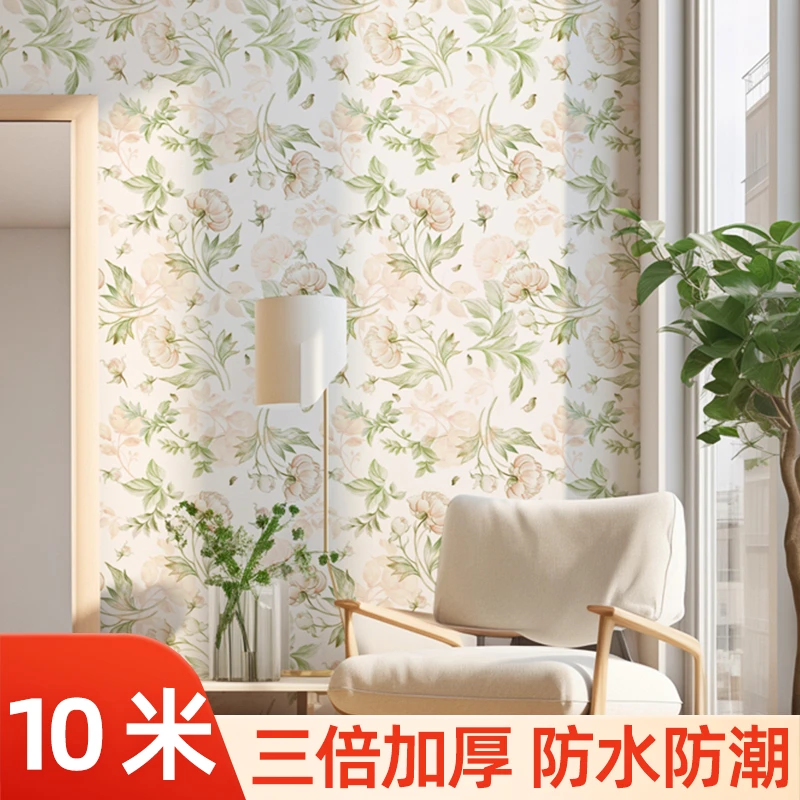 Pastoral Style Self-adhesive Wallpaper Waterproof and Moisture-proof Bedroom Living Room Background Wall Sticker Papel De Pared