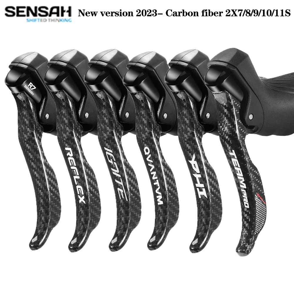 SENSAH carbon fibre Road Bike Shifter 2x7 2x8 2x9 2x10 Speed bicycle Brake Lever for  Tourneg Tiagra Sora Claris R8000 R7000 105