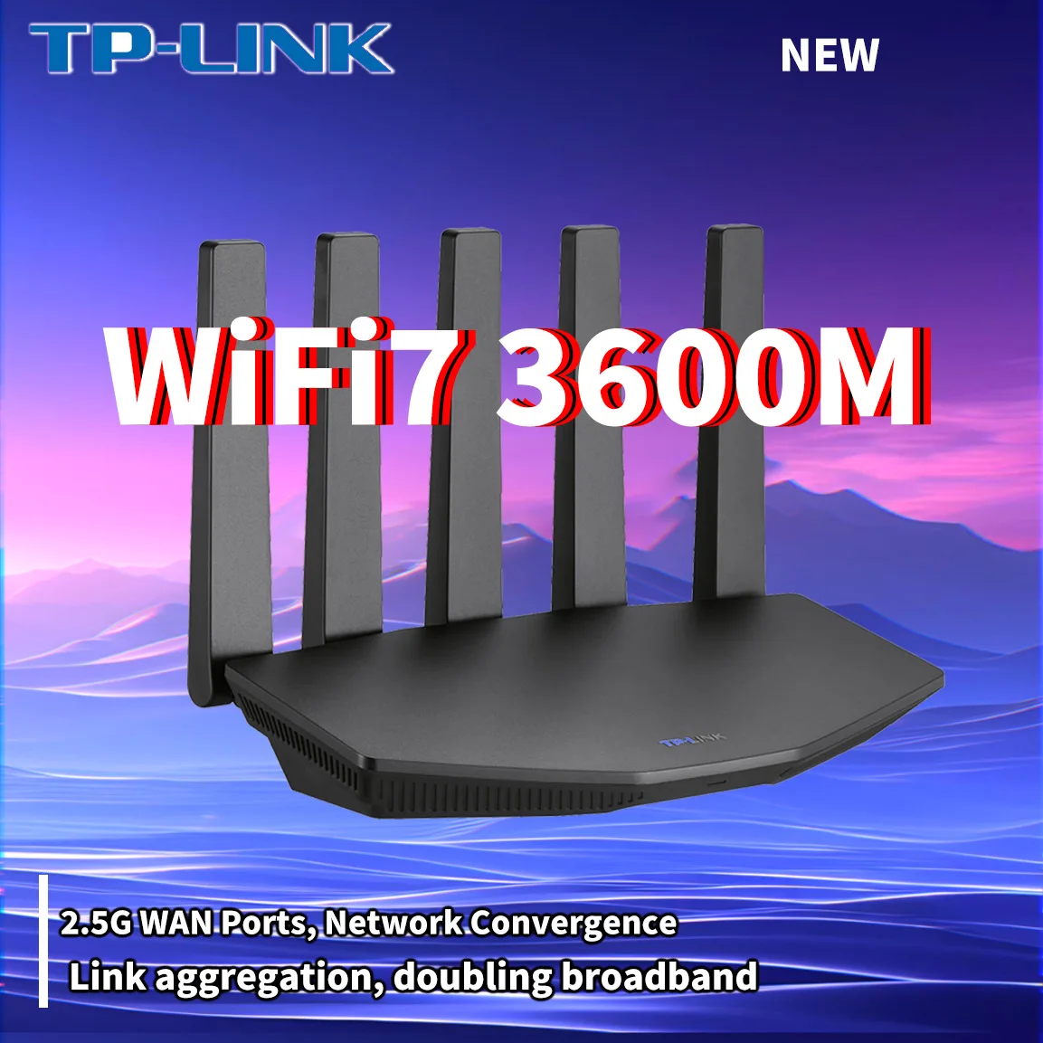 TP-LINK WiFi7 BE3600 Router 2.5G Gigabit Ethernet Port Home High Speed Internet Connection 2 WAN Ports Convergence Acceleration