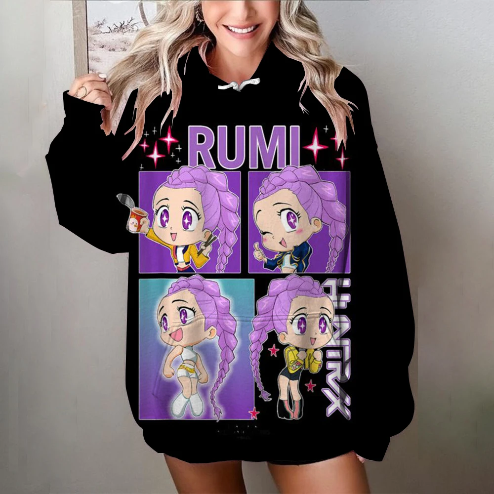 Sweats à capuche pour femme KPop Demon Hunters sweats à capuche automne hiver femme maison extérieur confort décontracté mode pull