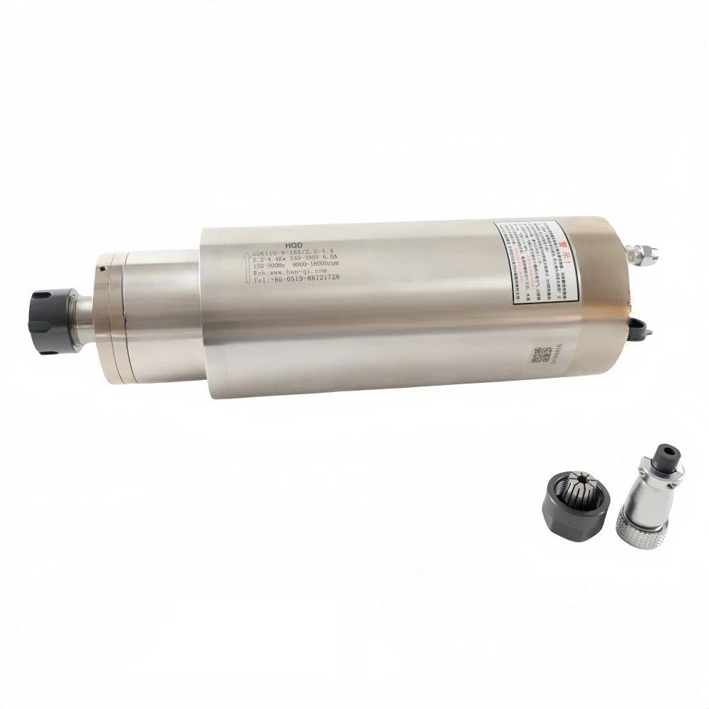 

HQD GDK110-9-18Z/2.2-4.4 Water Cooling Spindle Motor 2.2KW For Metal Cutting Cnc Machine