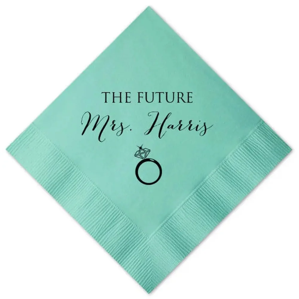 

50PCS Bridal Shower Napkins, Cocktail Napkin, Custom Beverage Napkins, Wedding Bar Napkins, Personalized Foil Napkins, Monogramm