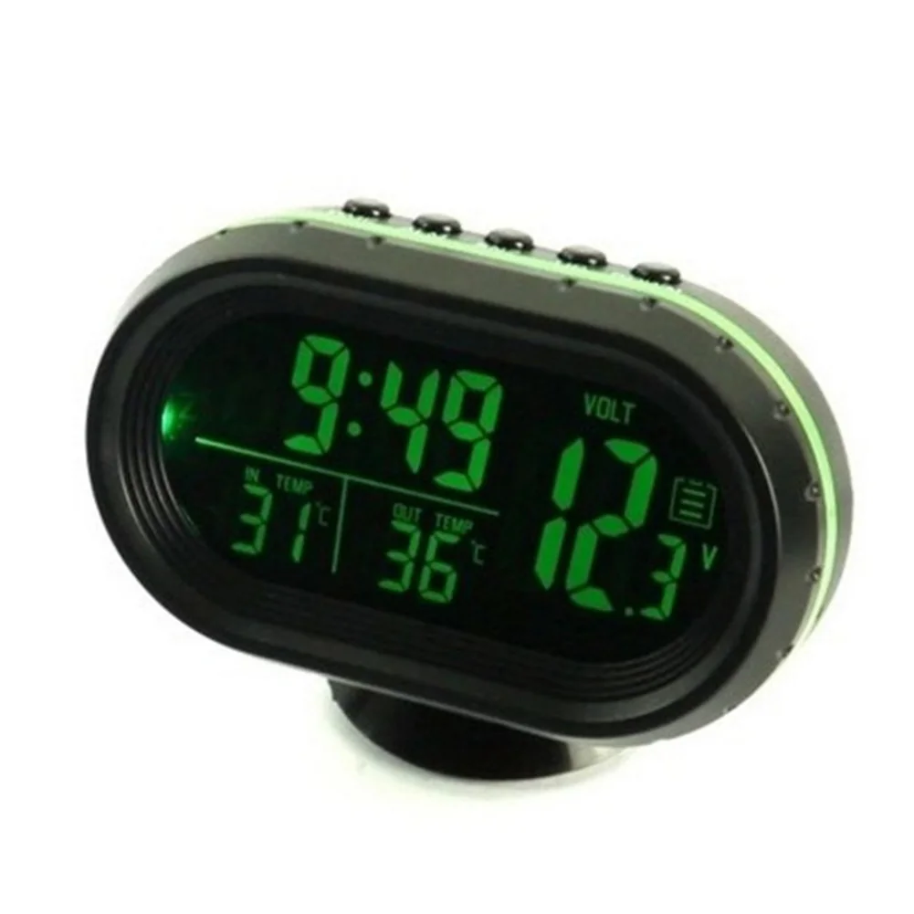 Brand New Car Temperature Clock Clock Car Temperature Clock Clock Digital Car Clock Hygrometer Weather Thermometer Voltmeter