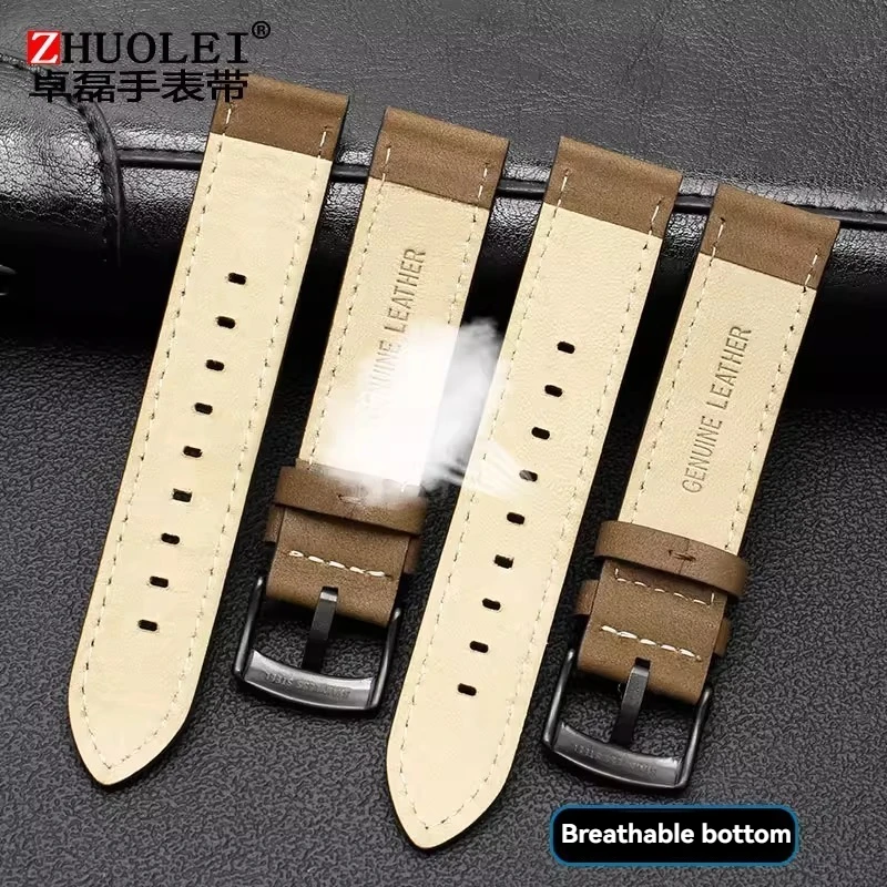 For Timex Expedition T49963 T49905 T49953 Series Wristband JEEP Matte Leather Watch Bracelet Men's Cowhide Watch Strap 20mm 22mm