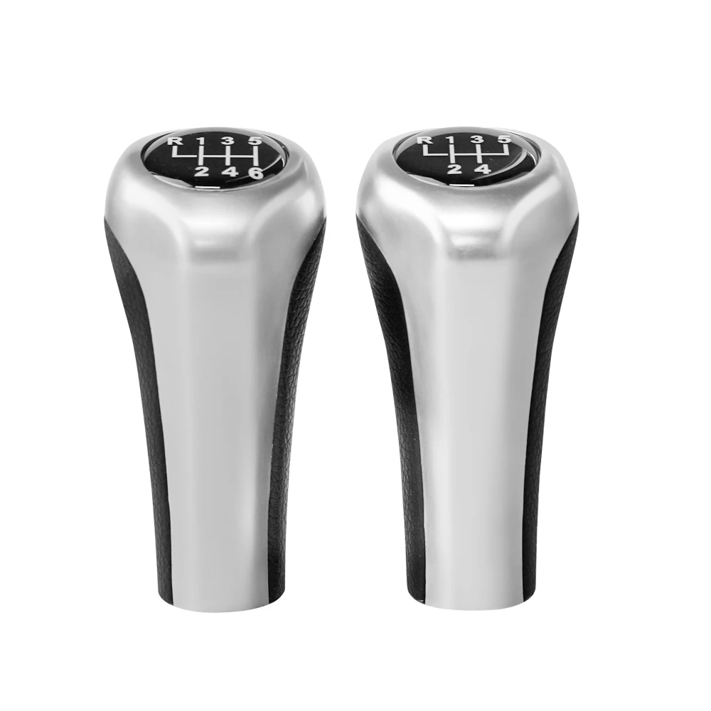 Silver 5/6 Speed Car Gear Shift Knob For BMW for E46 E53 E60 E61 E63 E65 E81 E82 E83 E87 E90 E91 E92 1356 Series X1 X3 X5