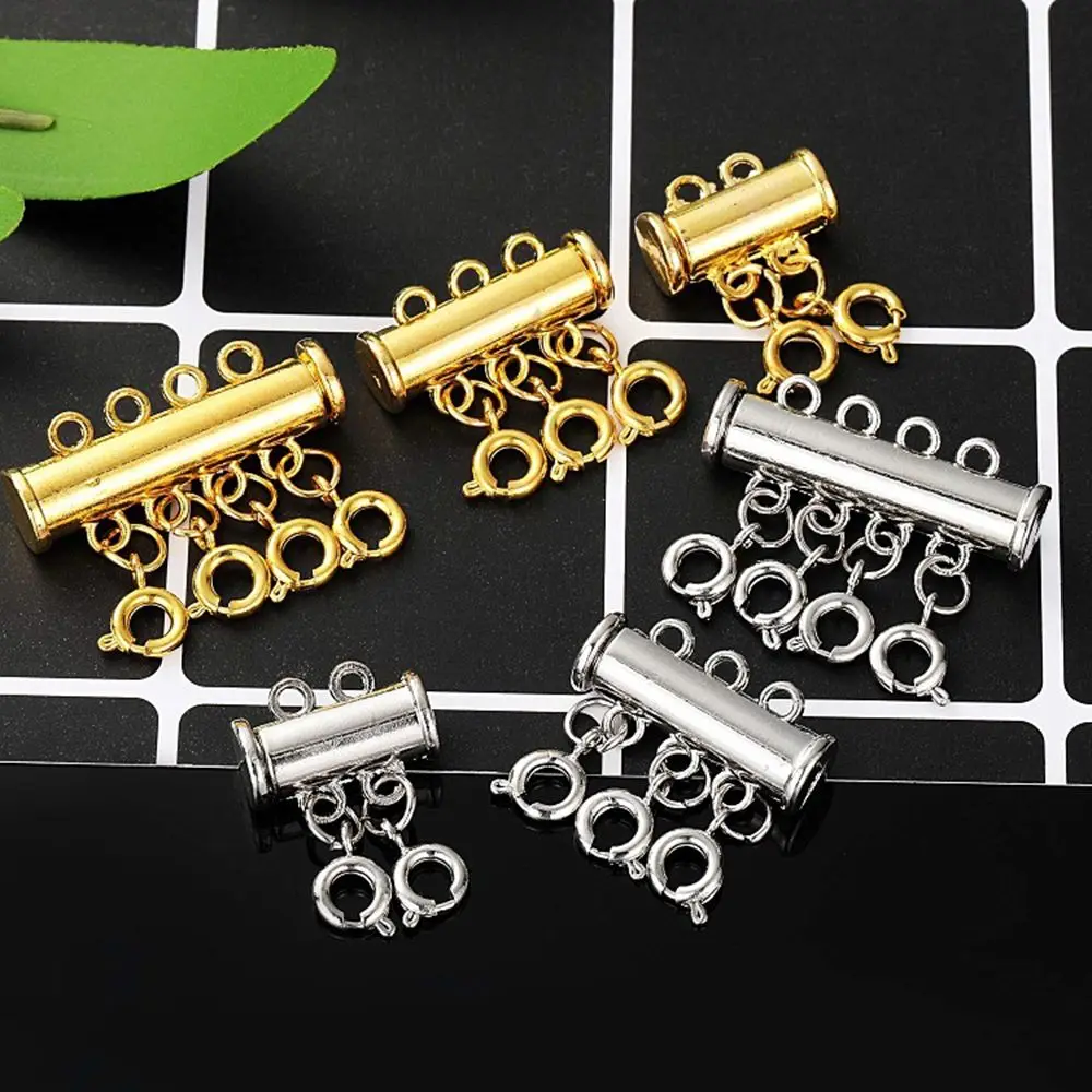 1pcs Crafts Bracelet Jewelry Accessories Layered Necklace Spacer Clasp Tube Lock Connectors Slide Clasp Lock Jewelry Clasps