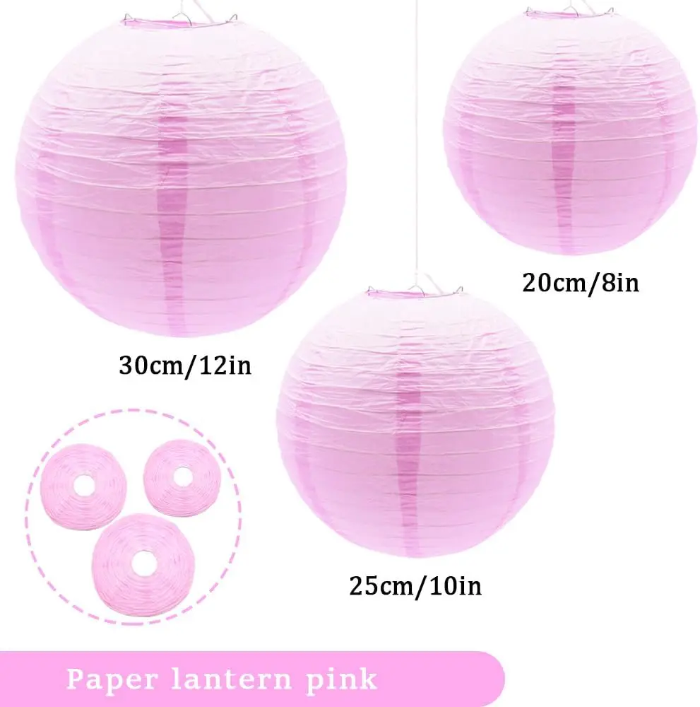 6 Pcs Paper Lanterns Decorative Paper Lamp for Party, Classroom, Wedding, Halloween,Christmas,Home Decoration(8”10” 12”)