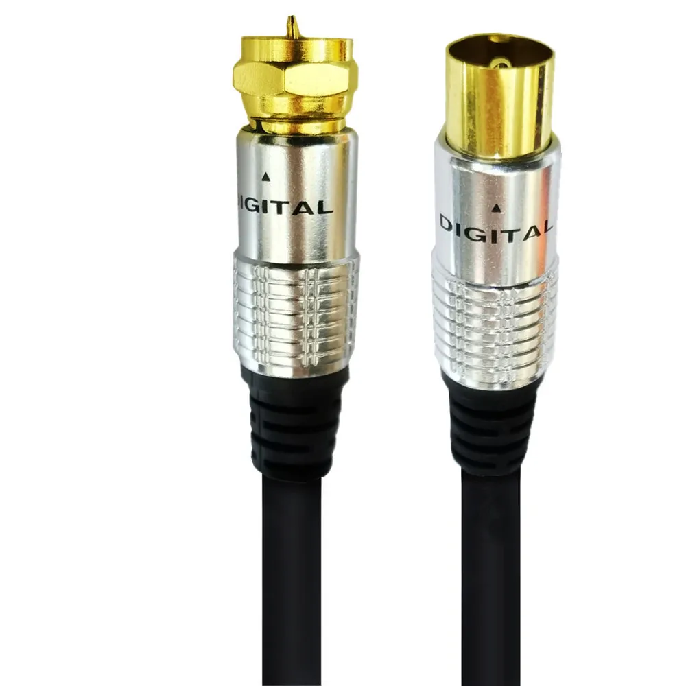 TV9.5mm Male& TV 9.5mm to F type Male Coaxial TV Satellite Antenna F head RF cable HD video STB signal TV cable0.3M 1.5M 2M 3M5M