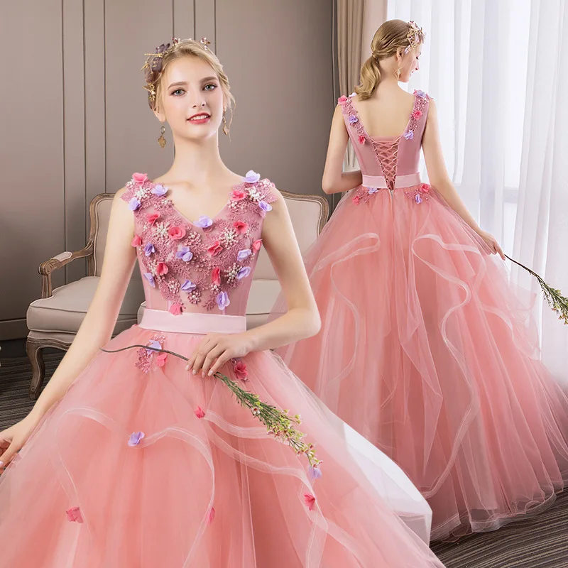 

GUXQD Fashion Ball Gown Women Evening Dresses Floral Tulle Prom Birthday Party Gowns Formal Vestido De Noche robes de soirée