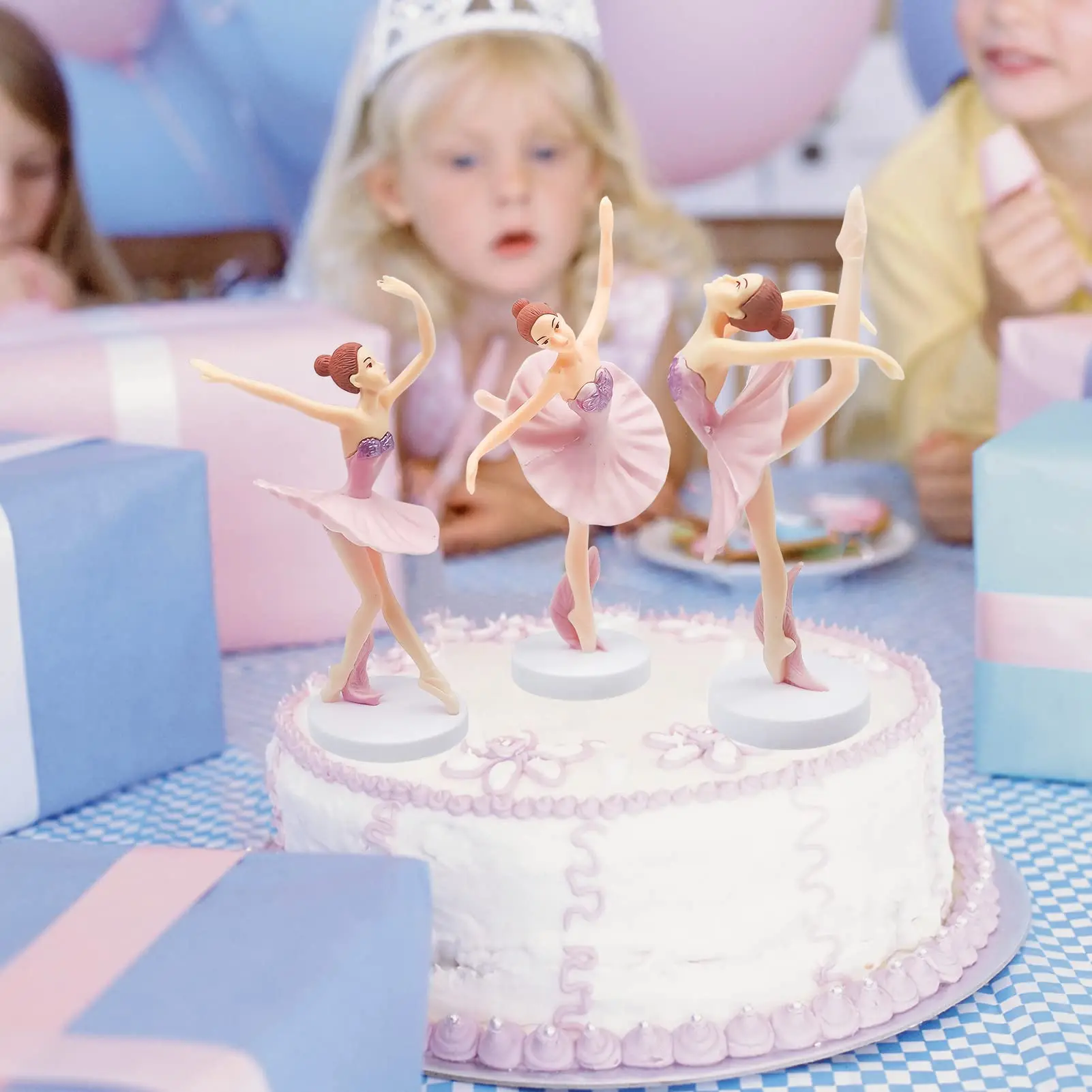 3 Stück gute Qualität Ballerina Figur Tanz Mädchen Kuchen Dekorationen für Mädchen Prinzessin Geburtstag, Hochzeit, Ballett Party Supplies – Detail 2