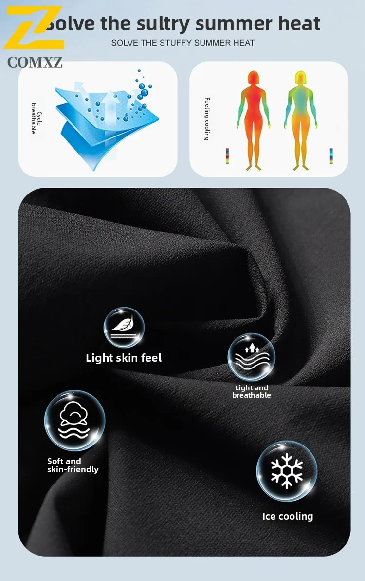 Men's Casual Pants Summer New Quick Drying Breathable Loose Camping Workwear Straight Leg Pants Outdoor Hiking Travel Men Pants