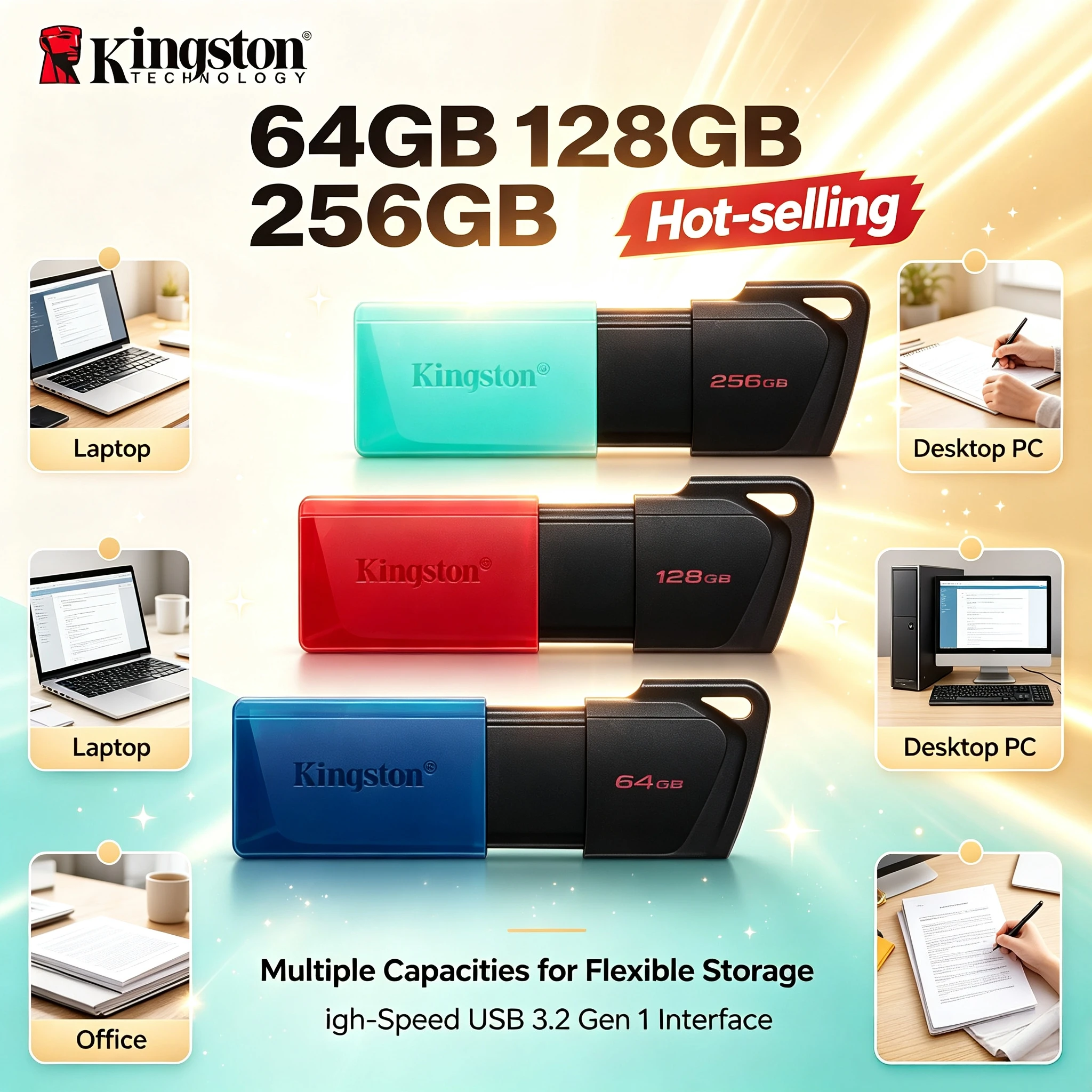 Kingston DTX 64GB 128GB 256GB USB 32 Gen1 Pen Drive Flash Drive Original U Disk High Speed Memory Stick for Laptop PC Desktop