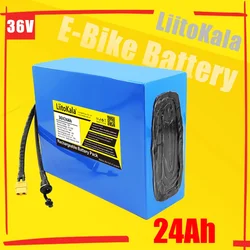 LiitoKala 36V24AhElectric Bike Battery Built in 20A BMS Lithium Battery Pack 36 Volt with 2A Charge Ebike Battery