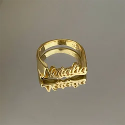 DHQH Annual New Wholesale Customized Name 925 Silver Ring Personalized Letter Exquisite Alloy Ring Christmas Commemorative Gift