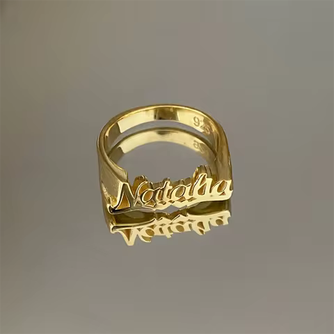 DHQH Annual New Wholesale Customized Name 925 Silver Ring Personalized Letter Exquisite Alloy Ring Christmas Commemorative Gift