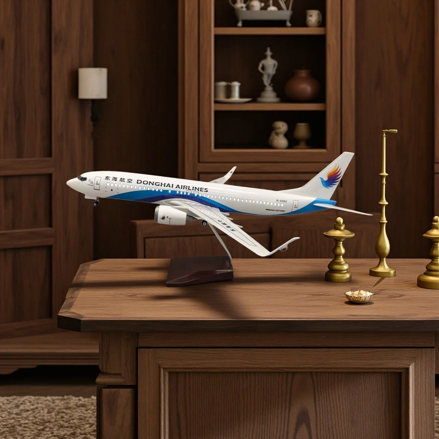 

737 Donghai 47CM Die-cast Resin Airplane Model with Stand B737 Plane Model for Aviation Enthusiast Airplane Decorations for home