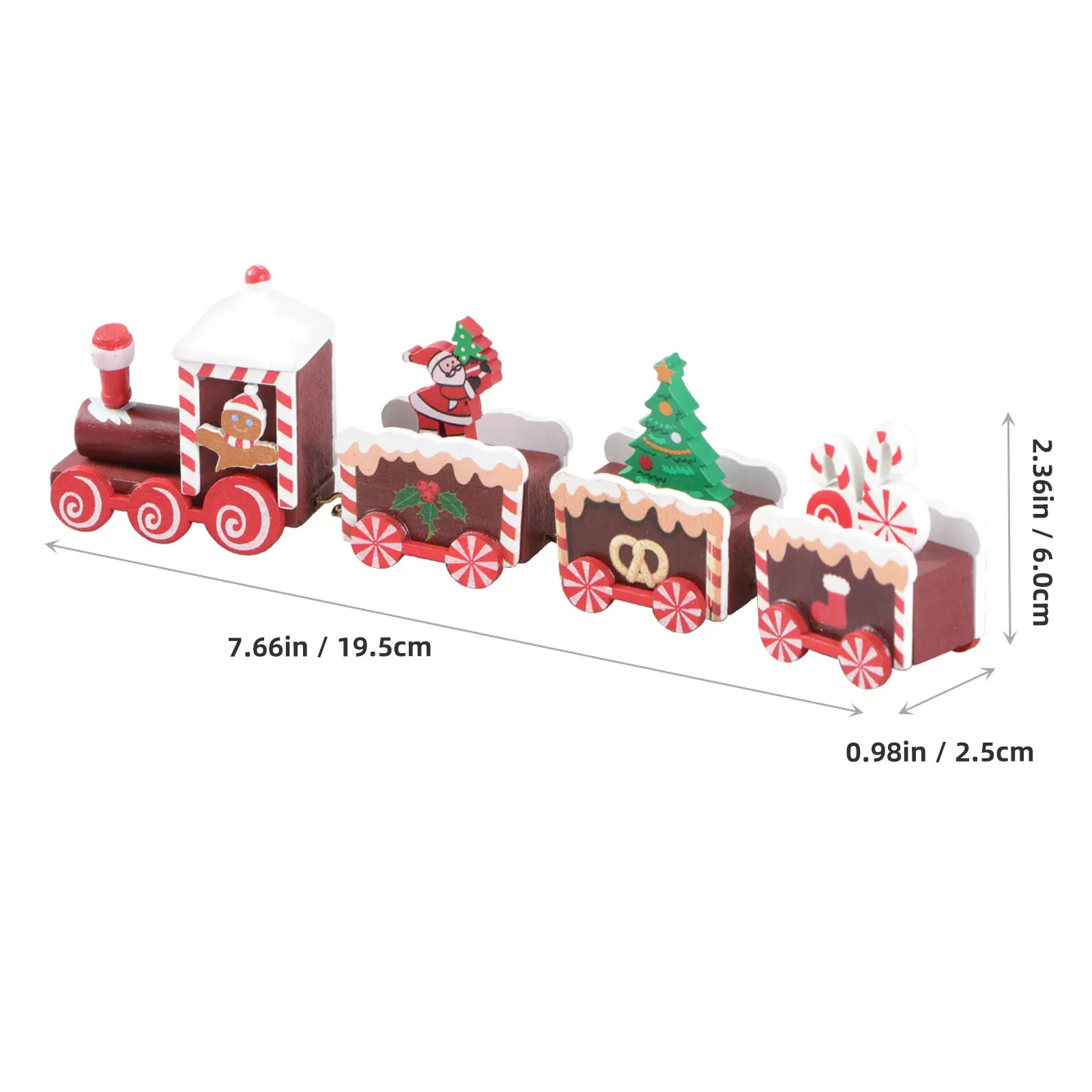 Wooden Christmas Train Ornament Cute Festive Desktop Adornment for Family Friends Holiday Party Table Cabinet Chair