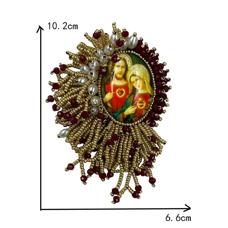 3D Handmade New Heavy Lndustry Love Heart Tassel Pendant Virgin Bead Embroidery Cloth Paste Glass Diamond Apparel Patch