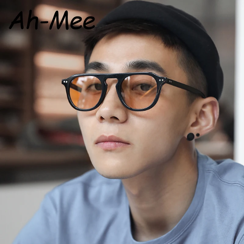 Hiking Camping Fashion Oval Anti Light Glasses For Men Women Vintage Brand Designer Punk Shades Unisex Steampunk Rivet Eyewear - view 2