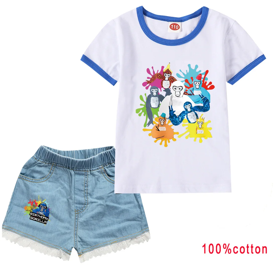 Gorilla Tag VR Game Kids' Clothing Set Cute Cartoon Girls Boys Sports Suit T-Shirt Pants Baby Outfits Pajamas - Best Gift