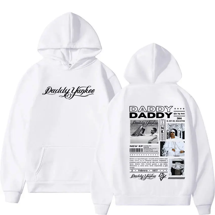 Custom Rapper Daddy Yankee 2024-2025 New Album Hoodie Men's Hip Hop Gothic Pullover Sweatshirt Retro Fashion Oversized Hoody Str