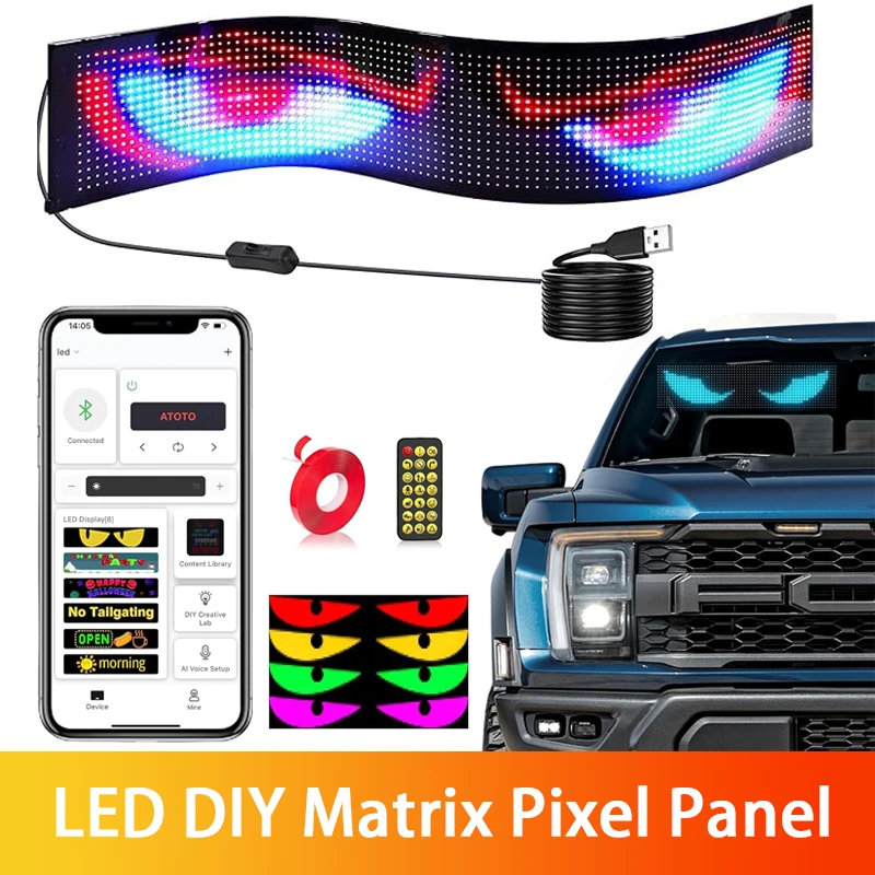 Eye LED Sign Truck Scrolling Advertising remote Control Light Custom Text Pattern Animation Programmable Display for Truck
