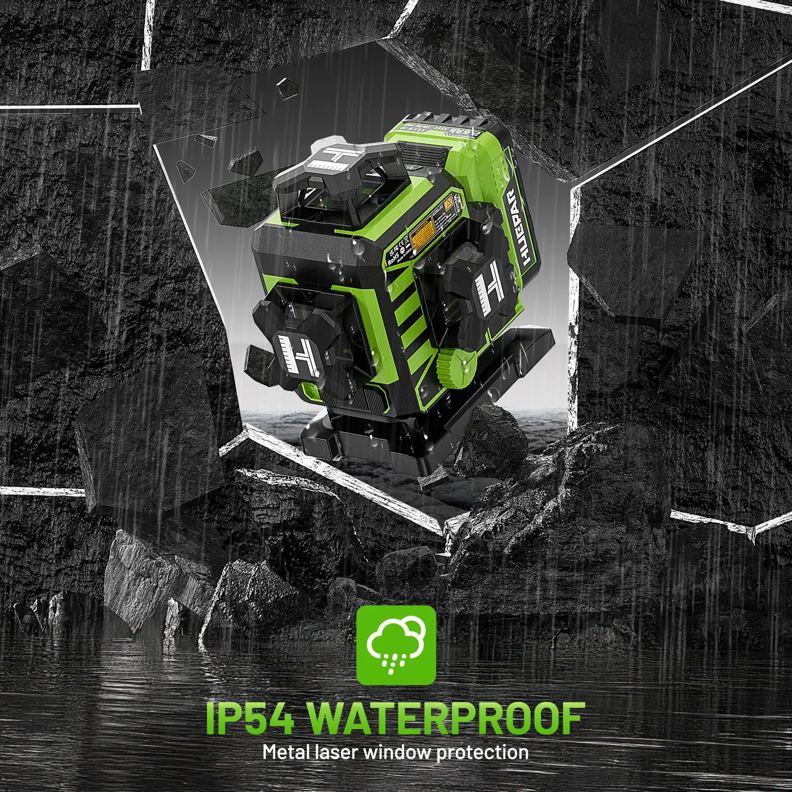 Imagem -04 - Huepar W04cg 4d 16 Linhas Feixe Verde Nível Laser Autonivelante com Controle Remoto e Controle Bluetooth