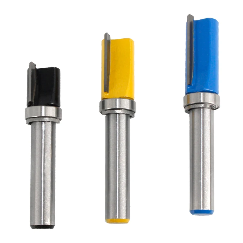 1PC 8MM Shank Milling Cutter Wood Carving Flush Trim Router Bit Pattern Bit Top Bottom Bearing 1/2\